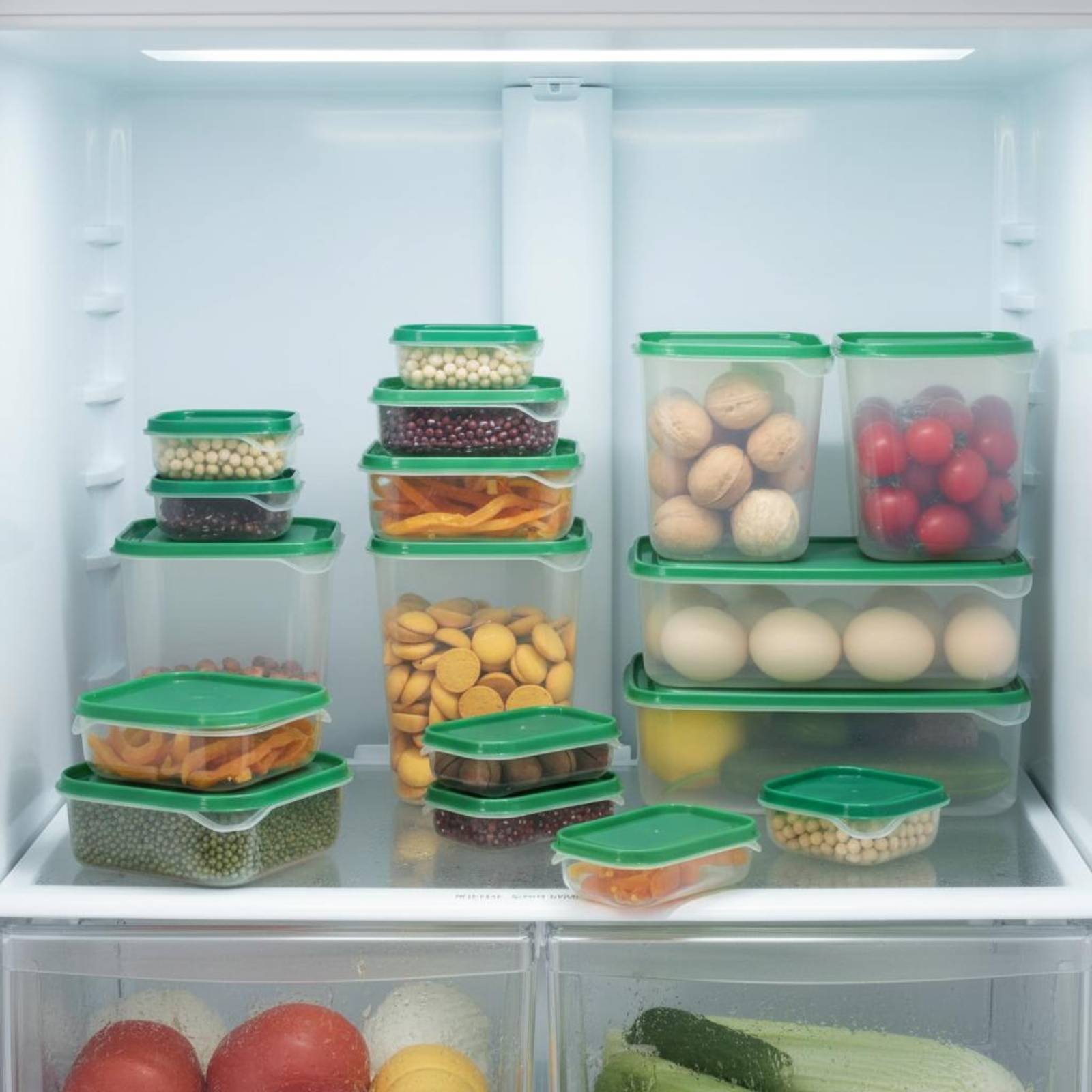 Food Storage Plastic Boxes - 17 Buah Set Kotak Penyimpanan Kulkas