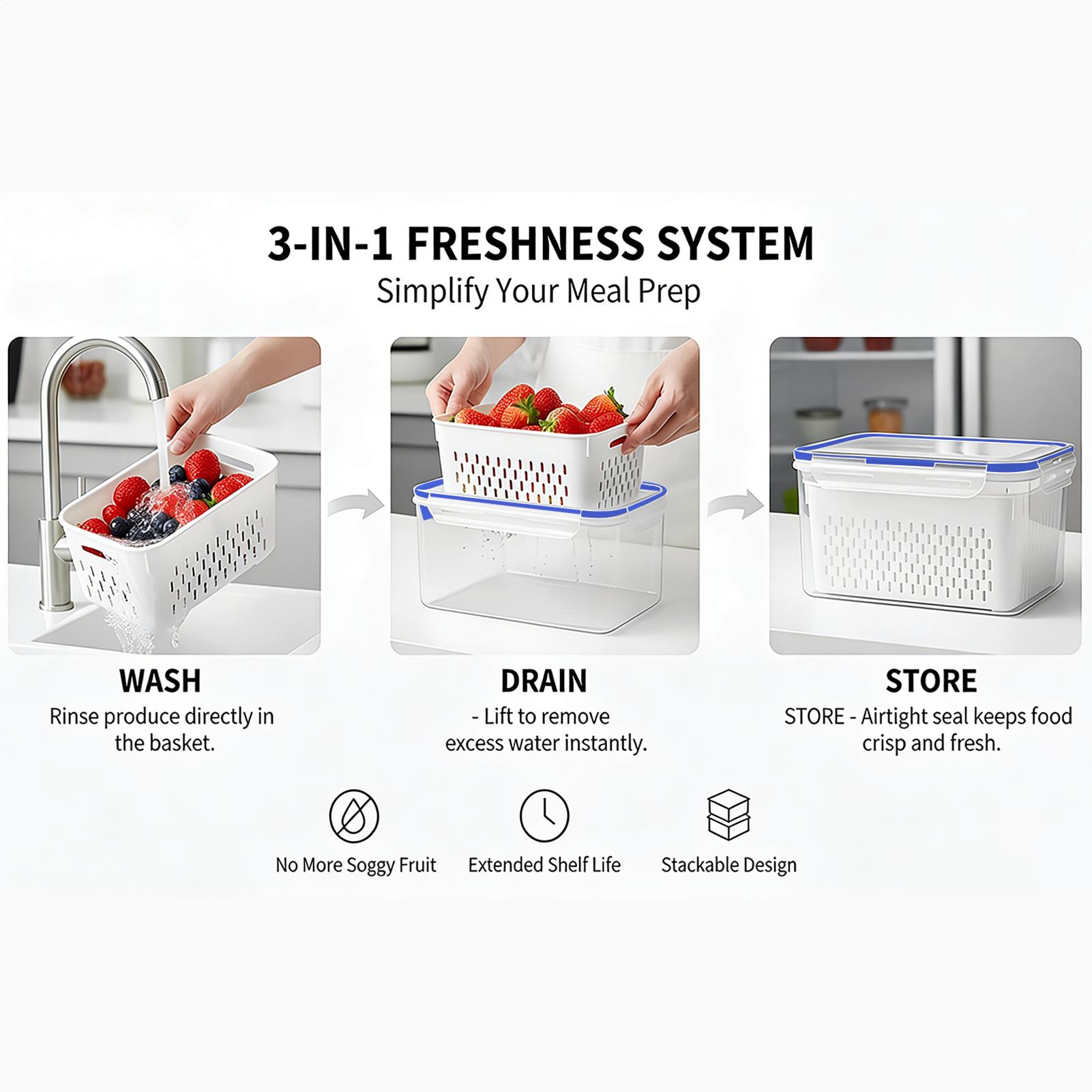 Food Storage Vegetables - Wadah Penyimpanan Makanan 4 In 1