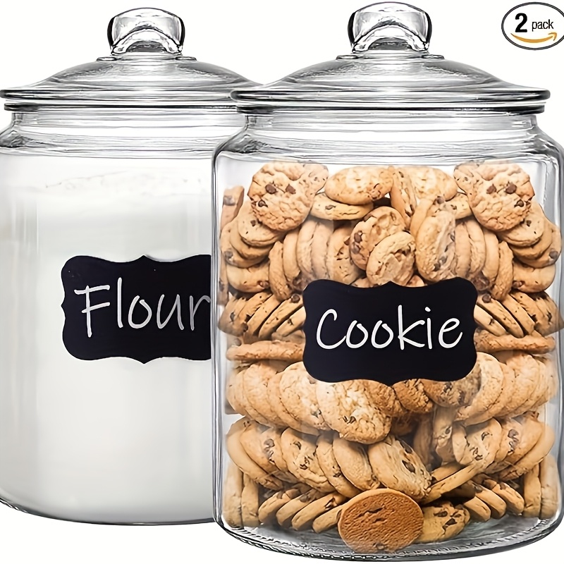 Food Storage Canister - 2 buah toples kaca dengan tutup
