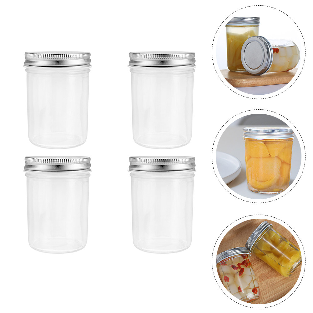 Food Storage Jars Plastic - 4 Buah Stoples Selai Kaca, Wadah