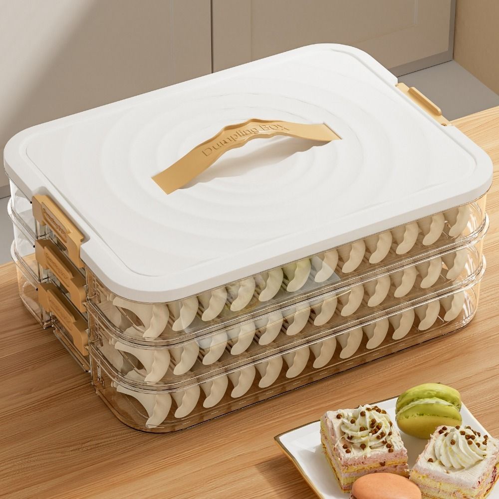 Food Storage Containers Xl - Kotak Penyimpanan Pangsit Plastik Multi-Lapisan, Kotak