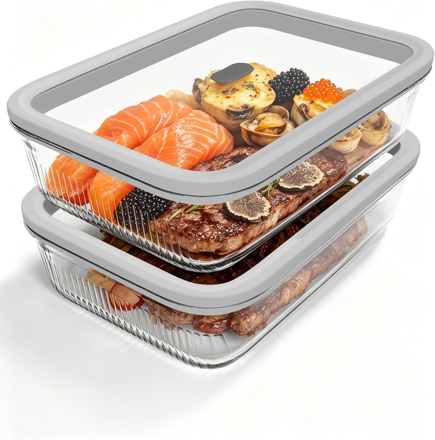 Food Storage Meal Prep - 2 Paket Wadah Penyimpanan Makanan Kaca