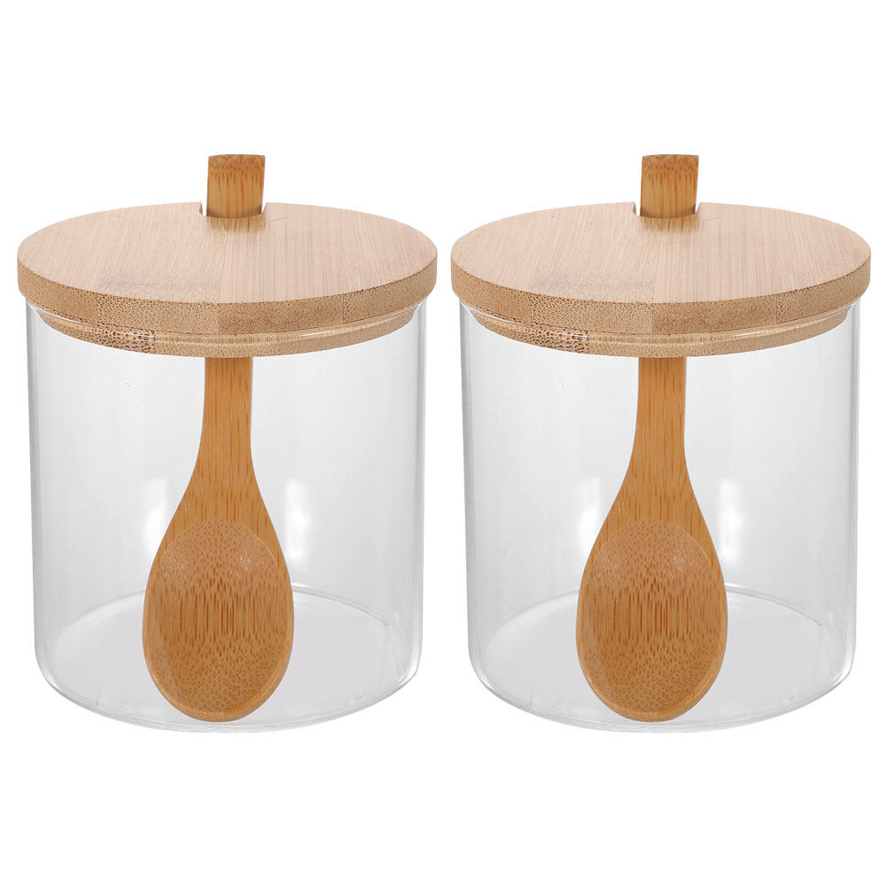 Food Storage Canister - 2 Set Wadah Bumbu Kaca Bening
