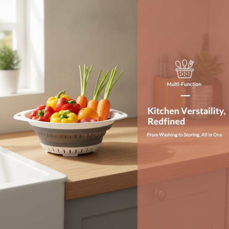 Food Storage Vegetables - Keranjang Saringan Lipat Silikon Tahan Lama,