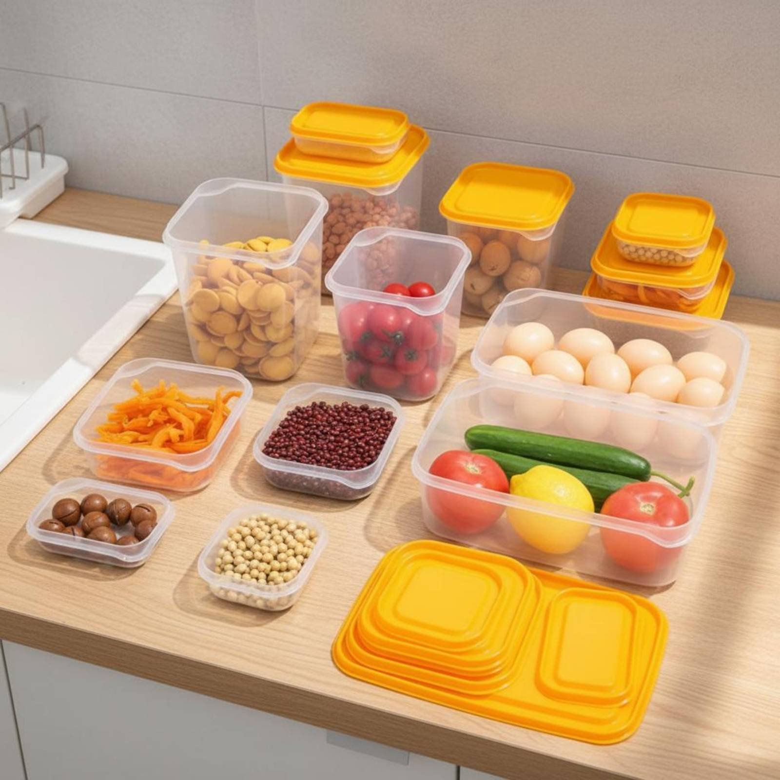 17 Buah Set Kotak Penyimpanan  - Food Storage Plastic Boxes ulasan dan harga