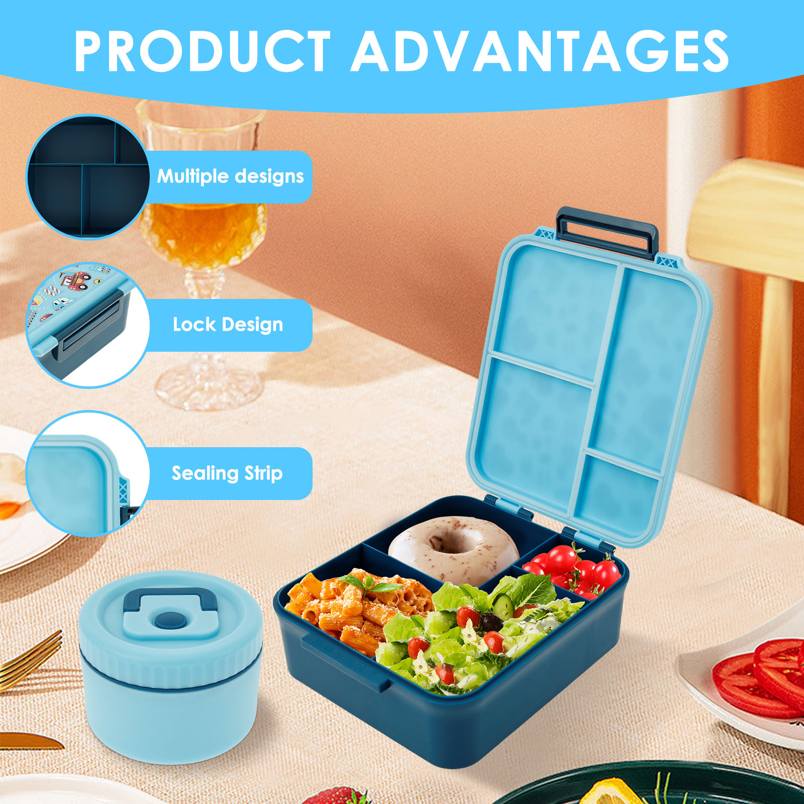 Kotak Makan Siang 1700 ML, Kot - Food Storage 30 Years ulasan dan harga