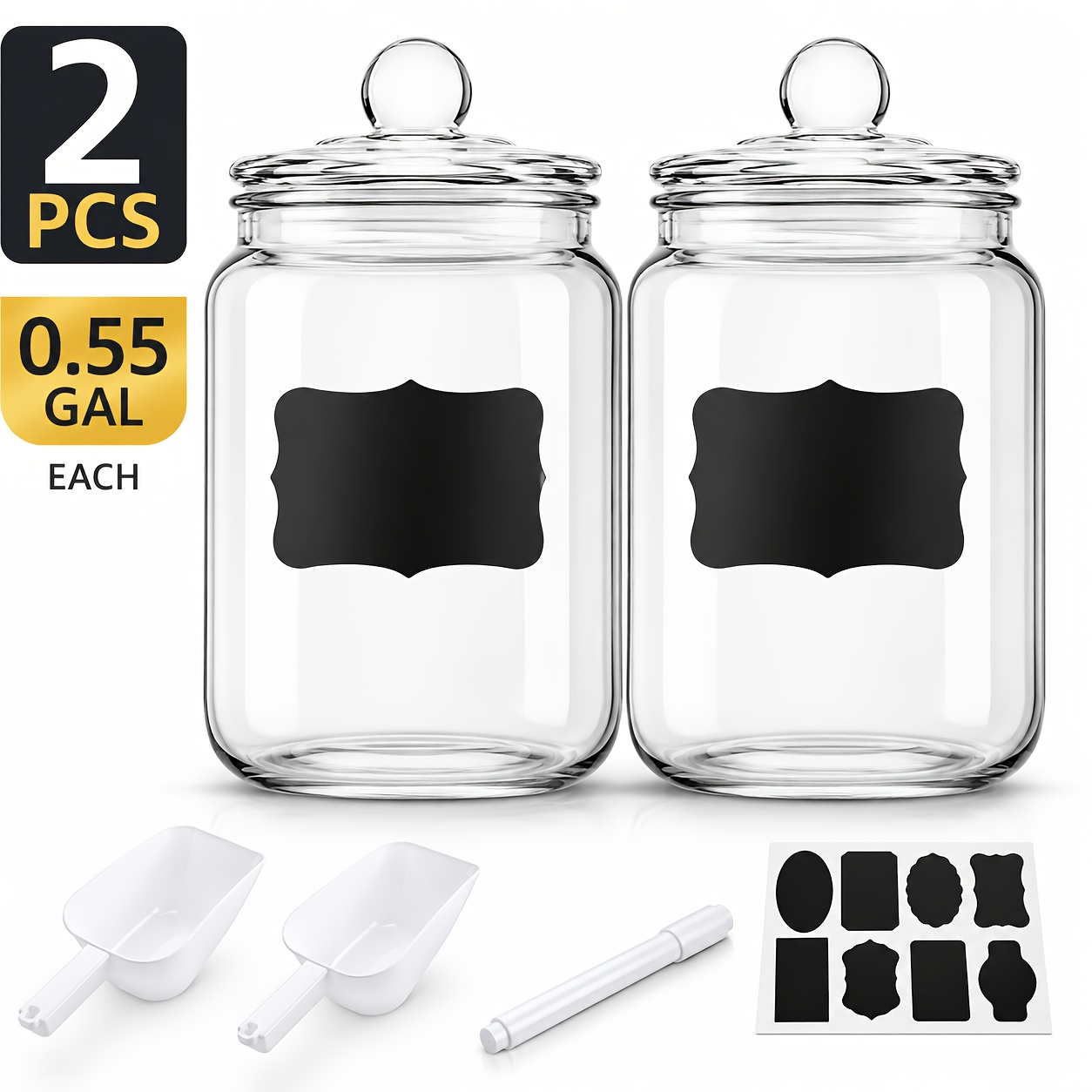 2 buah toples kaca dengan tutu - Food Storage Canister ulasan dan harga