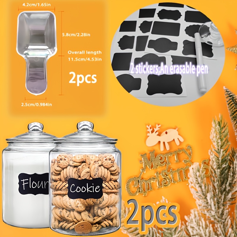 2 buah toples kaca dengan tutu - Food Storage Canister ulasan dan harga