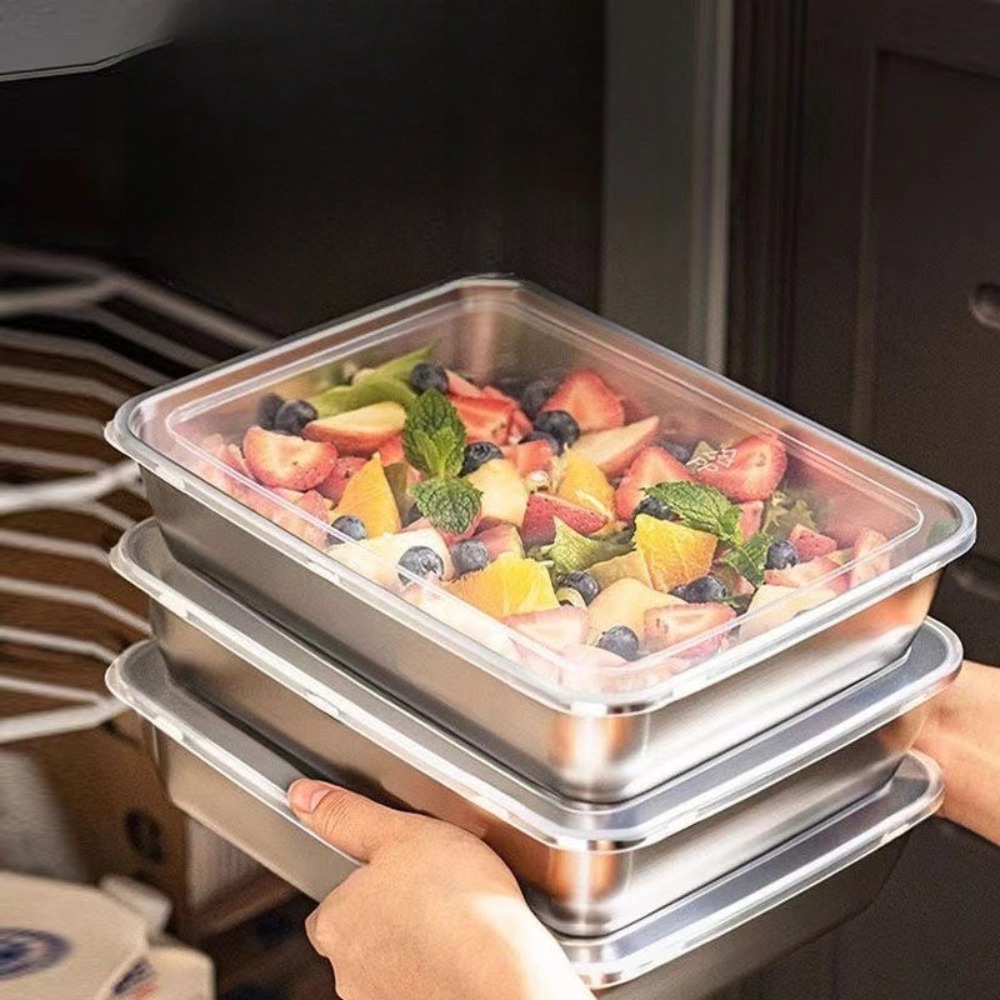 Nampan Sajian Stainless Steel  - Food Storage Meal Prep ulasan dan harga