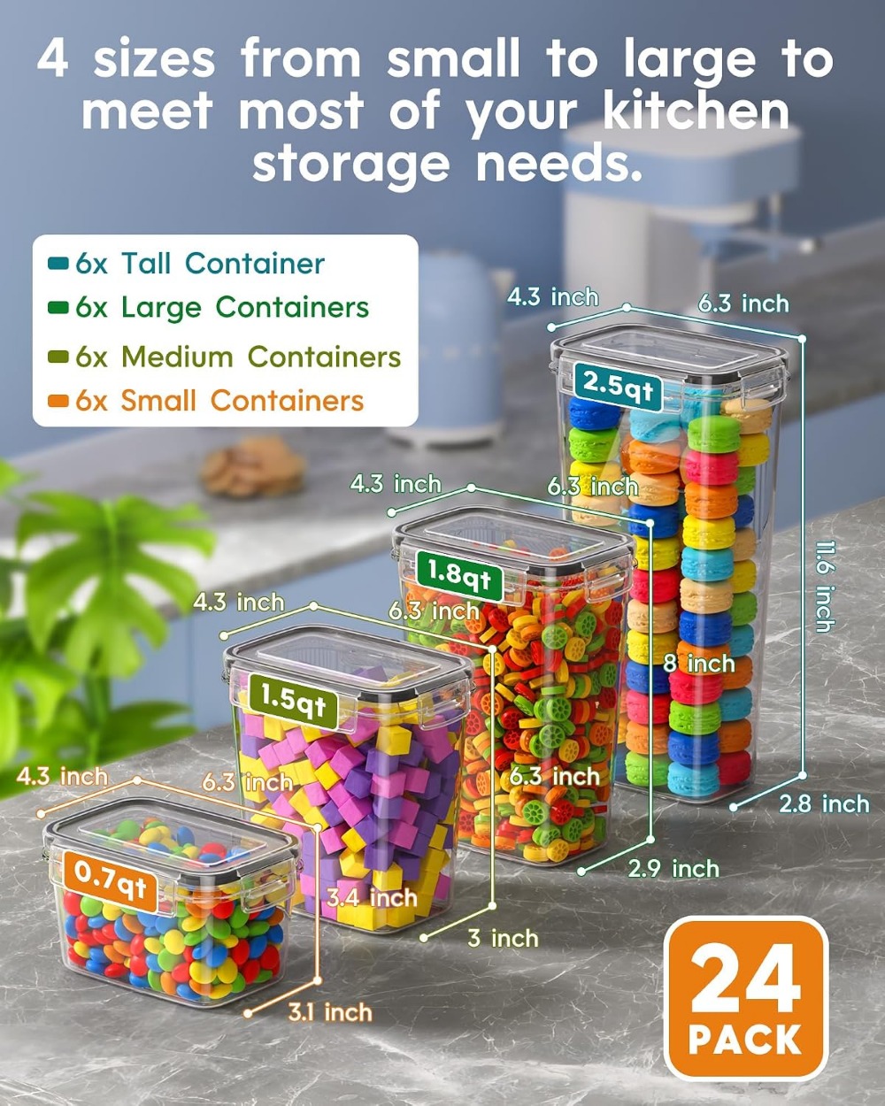 24 PCS Wadah Penyimpanan Makan - Food Storage Canister ulasan dan harga