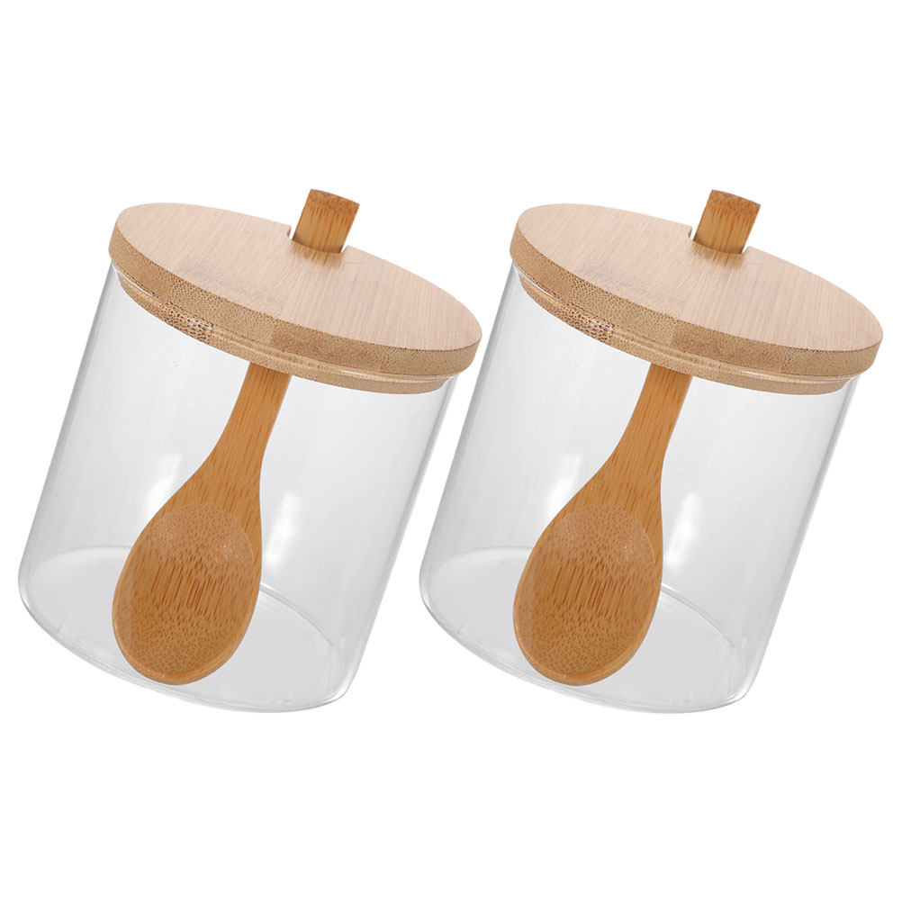 2 Set Wadah Bumbu Kaca Bening  - Food Storage Canister ulasan dan harga
