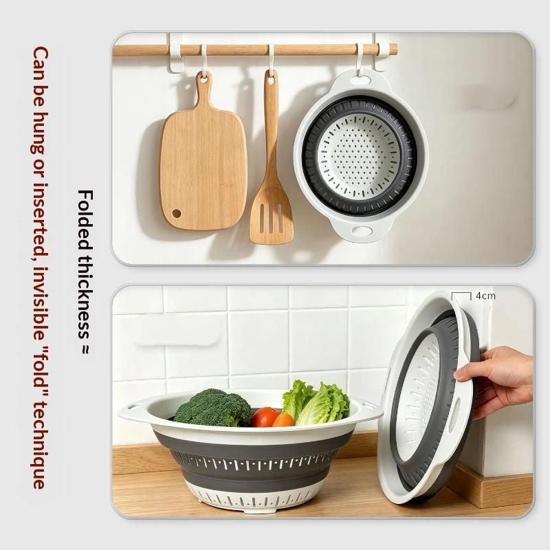 Keranjang Saringan Lipat Silik - Food Storage Vegetables ulasan dan harga